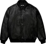 Sp5der Debossed Web Leather Jacket ‘Black’