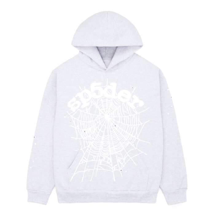 Sp5der Heather Grey Og Web Hoodie